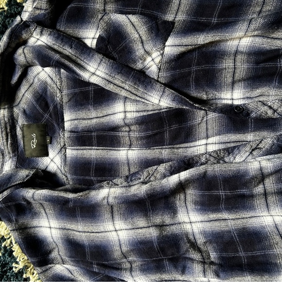 RAILS Hunter blue and white plaid Button-Up Shirt large - Picture 2 of 8